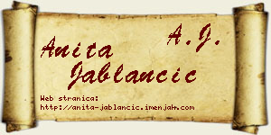 Anita Jablančić vizit kartica